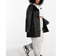 Vero Moda Curve - Giacca antipioggia gommata nera con cappuccio-Nero 52