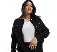 Vero Moda Curve - Giacca di jeans taglio corto nera-Nero 52