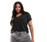 Vero Moda Curve - T-shirt nera con scollo a V-Nero L