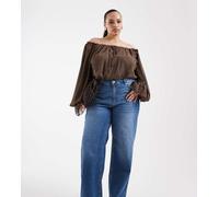 Vero Moda Curve - Tessa - Jeans a vita alta lavaggio blu medio con fondo ampio 50