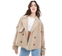 Vero Moda Curve - Trench corto beige squadrato-Neutro M