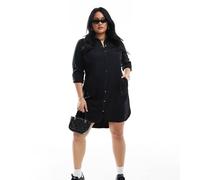 Vero Moda Curve - Vestito camicia nero in denim 46