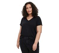 VERO MODA CURVE Vmaya SS V-Neck VMA Noos Curve-T-Shirt con Scollo a V, Nero, L Donna