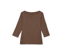 VERO MODA Donna Maglietta Elasticizzato a Manica 3/4, Scollo a Barca, Top Aderente, Manica Lunga.
