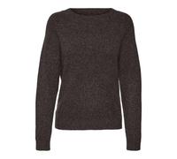 VERO MODA Donna VMDOFFY LS O-Neck Blouse GA Noos 10201022, Torta al Cioccolato, Dettaglio: Nero Melange, XS