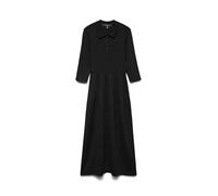 Vero Moda Dress Vmsilla-Abito a 3/4 Poloneck 7/8 LCS, Nero, M Donna