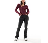 Vero Moda - Flash - Jeans a zampa spalmati neri-Nero XL