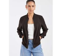 Vero Moda - Giacca bomber leggera marrone cioccolato con zip sul davanti 2XL