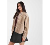 Vero Moda - Giacca camicia in tessuto a coste color visone-Neutro M