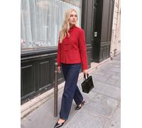 Vero Moda giacca corta con collo alla coreana e tasche rossa-Rosso XXS