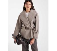 Vero Moda giacca corta formale con cintura grigio-marrone 2XL