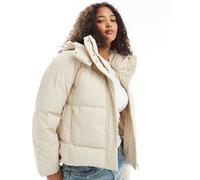 Vero Moda - Giacca corta imbottita color avena spalmata-Neutro L