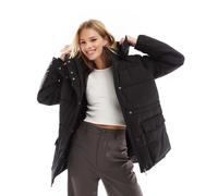 Vero Moda - Giacca imbottita corta con cappuccio nera-Nero XXS