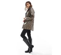 Vero Moda - Giacca impermeabile spalmata con stampa leopardata e cappuccio-Neutro L