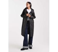 Vero Moda - Giacca impermeabile taglio lungo nera con cappuccio-Nero 2XL