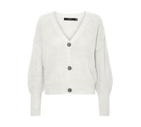 Vero Moda - Cardigan color crema pesante a coste con bottoni-Bianco S