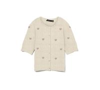 VERO MODA Giacchetta 'VMDoffy Intarsia' beige / crema Donna - Abbigliamento - Taglie comode - Pullover e cardigan - Cardigan VERO MODA S