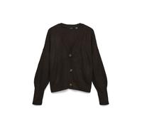 Cardigan corto con bottoni Marrone XL Tinta unita