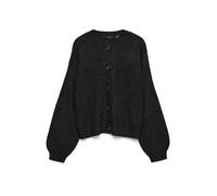 Vero Moda - Cardigan nero con scollo rotondo e coste larghe XS