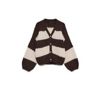VERO MODA Giacchetta 'VMMaybe' marrone scuro / bianco Donna - Abbigliamento - Taglie comode - Pullover e cardigan - Cardigan VERO MODA L