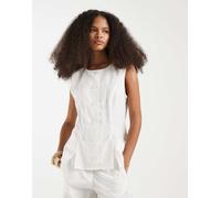 Vero Moda - Gilet sartoriale effetto lino bianco in coordinato XL