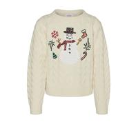 Vero Moda Girl Pullover 'VMSnowman' stucco / verde / rosso / bianco Bambini Vero Moda Girl 122-128 stucco / verde / rosso / bianco
