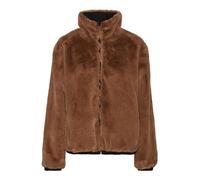 VERO MODA Giubbotto reversibile in pelliccia sintetica con collo alto e elastico ai polsini e all'orlo. Zip a chiusura frontale. Marrone