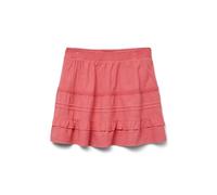 VERO MODA Gonna Donna con Elastico in Vita e Balze, Colore:Rosa Corallo, Taglia:S