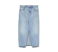 VERO MODA Gonna in Denim Lunghezza al Polpaccio con Spacco 5 Tasche Maxi Skirt, Colore:Azzurro, Taglia:XS