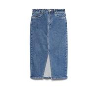 VERO MODA Gonna in Denim Lunghezza al Polpaccio con Spacco 5 Tasche Maxi Skirt, Colore:Blu, Taglia:M
