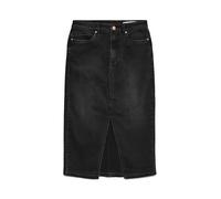 VERO MODA Gonna in Denim Lunghezza al Polpaccio con Spacco 5 Tasche Maxi Skirt, Colore:Nero, Taglia:XS