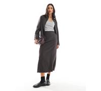 Vero Moda - Gonna lunga a colonna grigio scuro gessato in coordinato XL