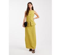 Vero Moda - Gonna lunga sartoriale color chartreuse in coordinato-Verde S