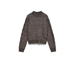 VERO MODA Highneck BF Vmvirgo LS-Pullover a Collo Alto, Torta al Cioccolato, XS Donna