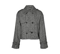VERO MODA Vmmattie-Giacca Corta, Nero/Dettaglio: Spina di Pesce, M Donna