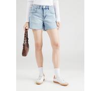 VERO MODA Damen Jeansshorts con Orlo a Frange e Zip, Colore:Azzurro, Taglia:XS