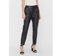 Vero Moda - Joggers allacciati in vita neri in pelle sintetica-Nero 2XL