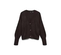 Cardigan corto con bottoni Marrone M Tinta unita