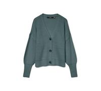 VERO MODA Vmlea Ls V-neck Cuff Cardigan Noos, Maglione Donna, Balsamo Verde, S