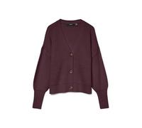 Cardigan corto con bottoni Rosso S Tinta unita