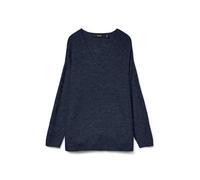 VERO MODA Maglione in Maglia Scollo a V a Maniche Lunghe Maglione Lavorato VMCREWLEFILE., Colore:Marina, Taglia:M