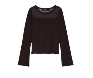 Vero Moda maglia donna con trasparenza marrone
