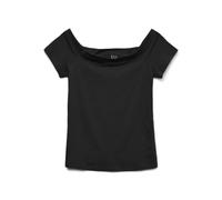 VERO MODA Maglietta da Donna a Maniche Corte, Design alla Moda, Nero, S