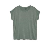 VERO MODA Maglietta da Donna Lucida con Scollo Rotondo, Maniche Corte, Basic, Look Quotidiano