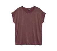 VERO MODA Maglietta da Donna Lucida, Girocollo, a Maniche Corte, Basic Look Quotidiano, Serah, XL