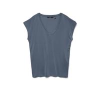 VERO MODA Maglietta da Donna Vmfilli SS con Scollo a V, Ga Noos, Blu Porcellana, L
