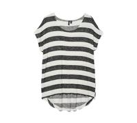 Vero Moda Maglietta da Donna Vmwide Stripe S/L Top Noos, Multicolore (Black Snow White)., XL