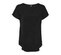 VERO MODA Blusa Donna Manica Corta Girocollo vestibilità Regolare Essential, Colore:Nero, Taglia:XL