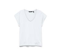 Vero Moda - T-shirt oversize comoda bianca con scollo a V-Bianco XS
