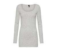 Vero Moda Vmmaxi My Soft Long U-neck Noos', Maglia A Maniche Lunghe Donna, Grigio (Light Grey Melange), XS